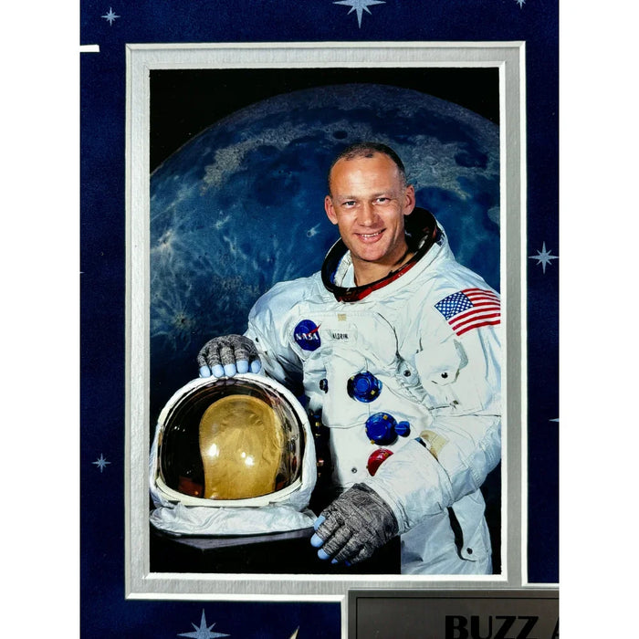 Buzz Aldrin Autographed Apollo 11 Moon Landing Framed JSA NASA Signed Photo Cut