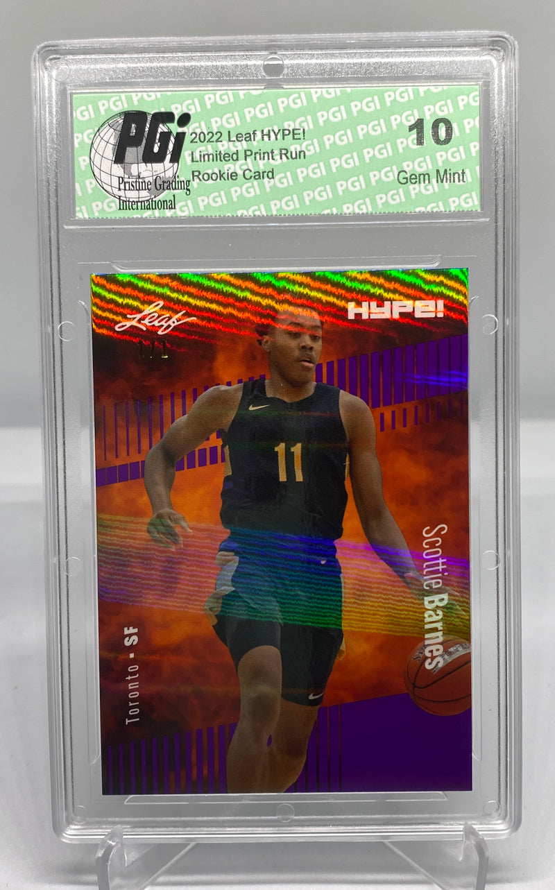 Scottie Barnes 2022 Leaf HYPE! #75A Purple Shimmer 1 of 1 Rookie Card PGI 10