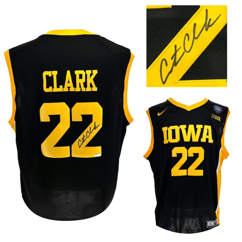 Caitlin Clark Autographed Iowa Hawkeyes 2024 Final Four Black Jersey Panini COA
