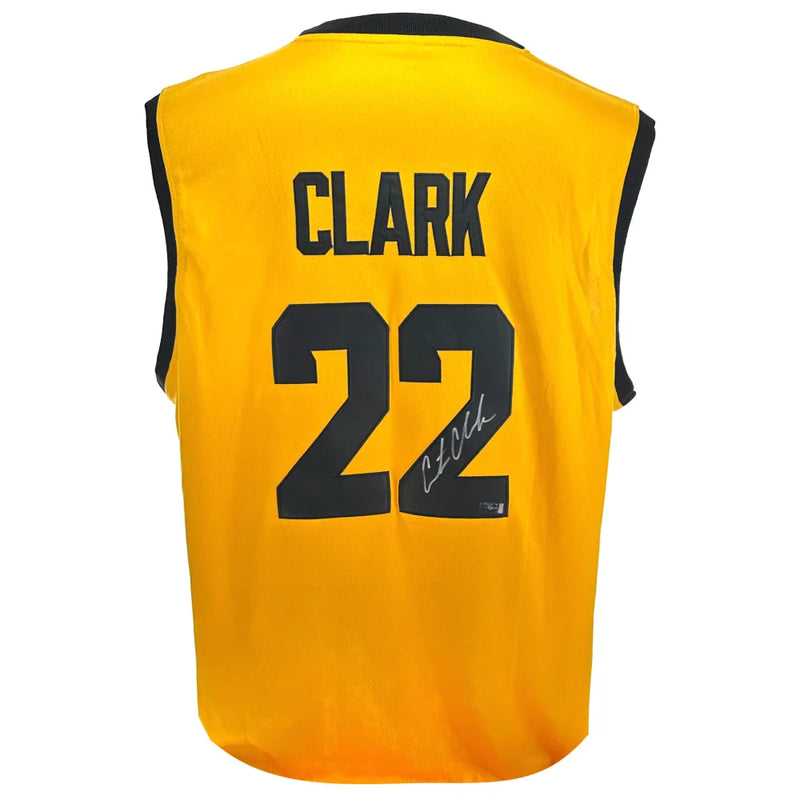 Caitlin Clark Autographed Iowa Hawkeyes 2024 Final Four Yellow Jersey Panini COA Signed