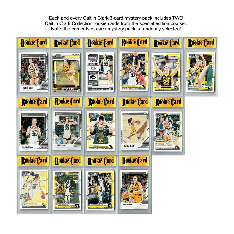 Black Foil Short Print Caitlin Clark 3-Card Mystery Pack (3 Total Rookie Cards, inc 1 Black Foil SP) Iowa Hawkeyes Indiana Fever