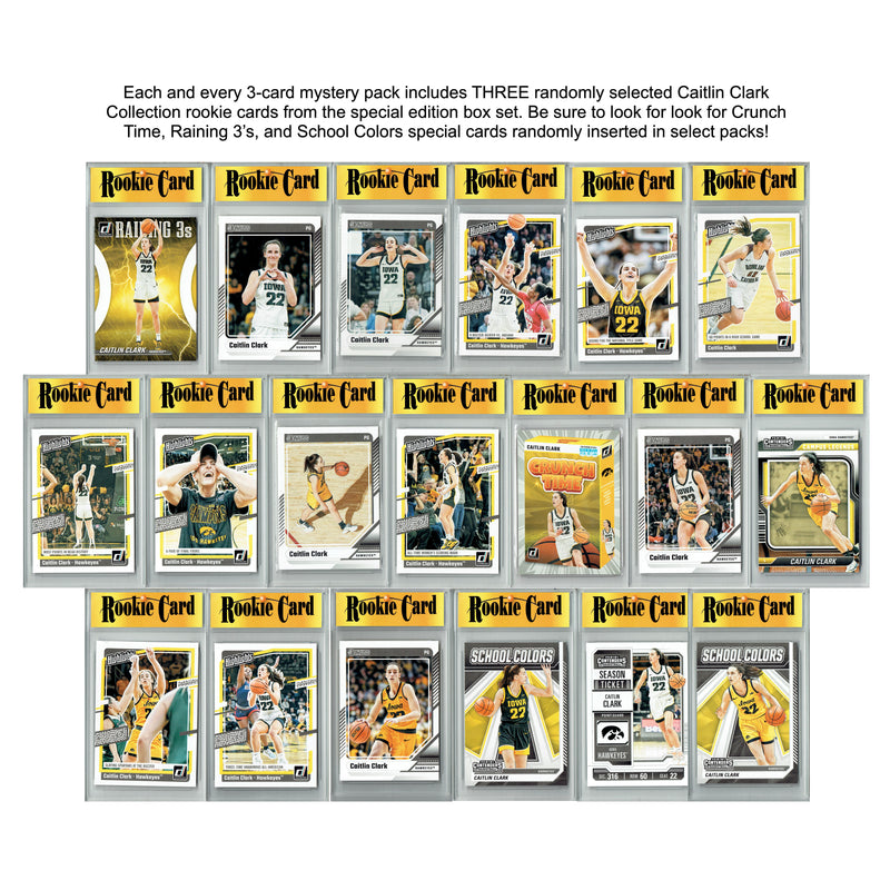 Caitlin Clark Certified Mint+ 3-Card Mystery Pack Iowa Hawkeyes Indiana Fever