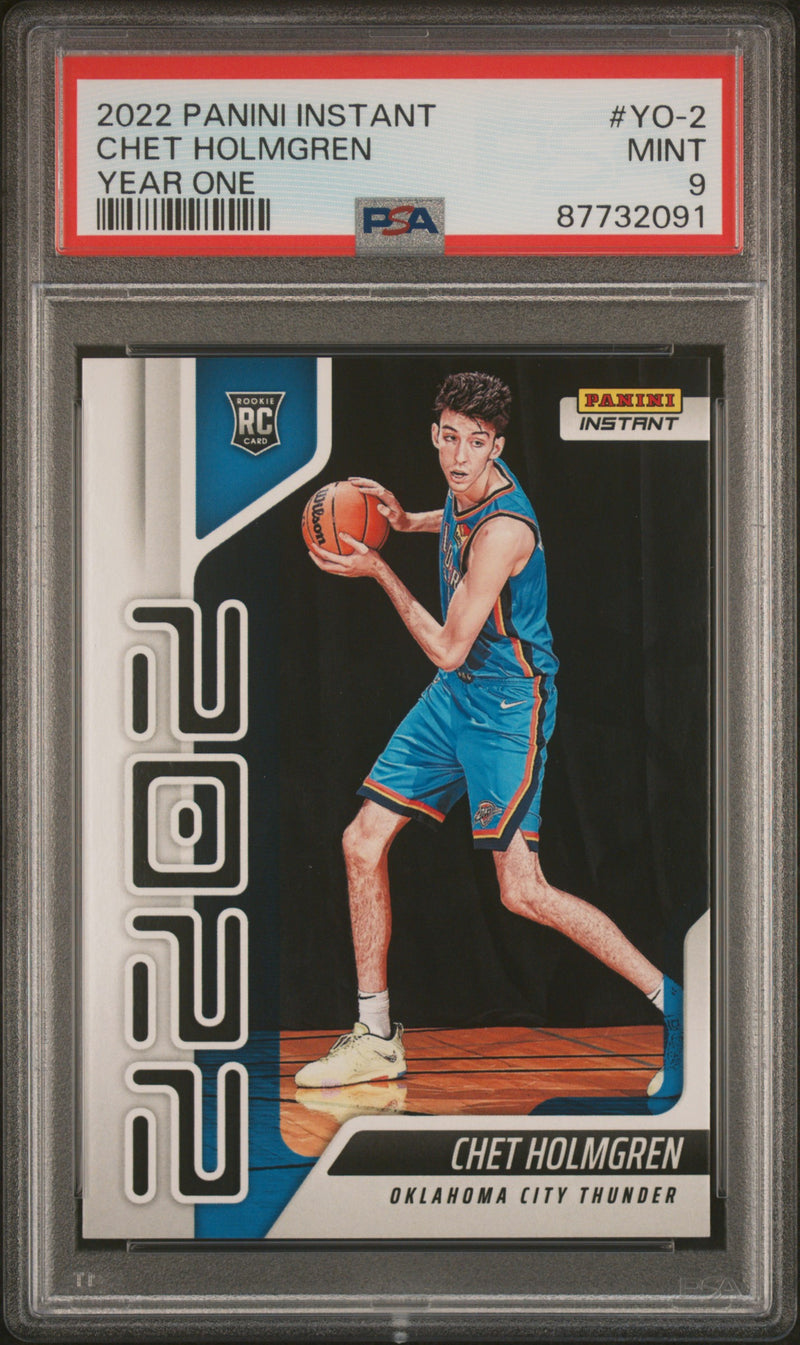 PSA 9 Chet Holmgren 2022 Panini Instant #YO-2 Year One 1/767 Made Rookie Card Oklahoma City Thunder