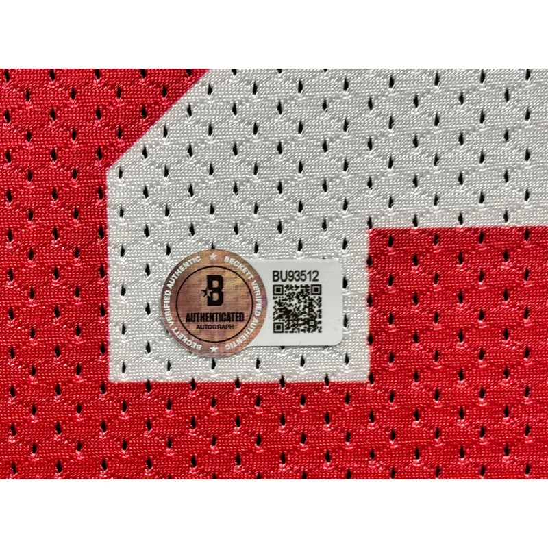 Caleb Downs Autographed Ohio State Red Jersey Framed BAS COA Signed Beckett BAS