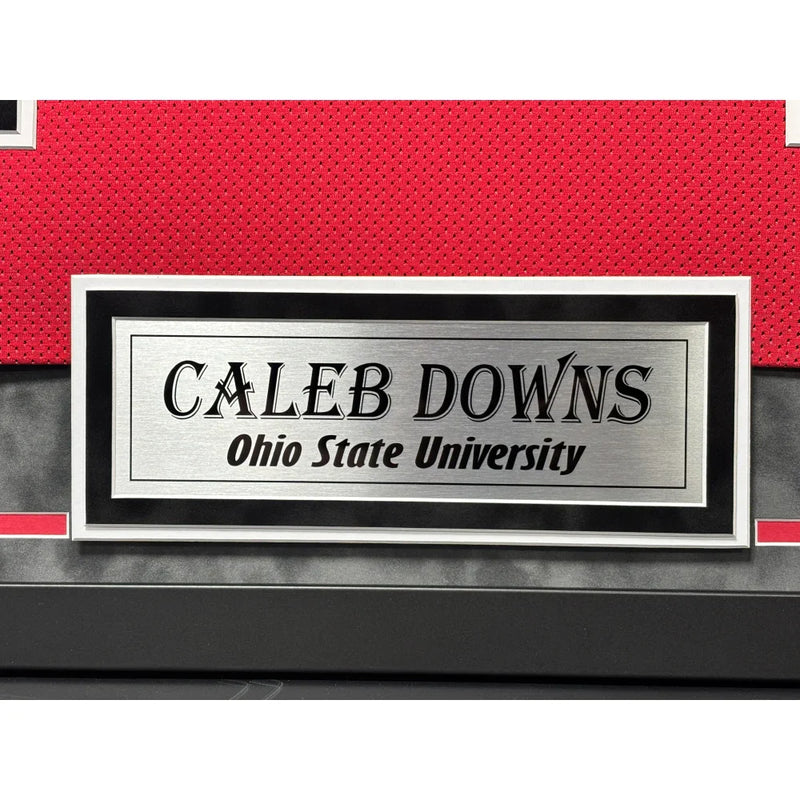 Caleb Downs Autographed Ohio State Red Jersey Framed BAS COA Signed Beckett BAS