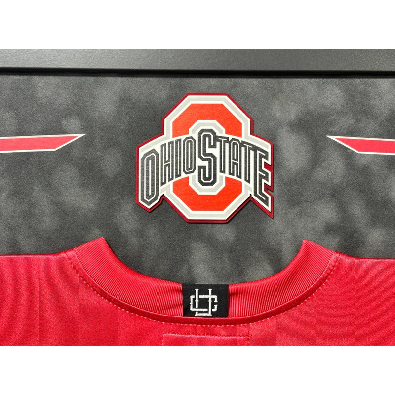 Caleb Downs Autographed Ohio State Red Jersey Framed BAS COA Signed Beckett BAS