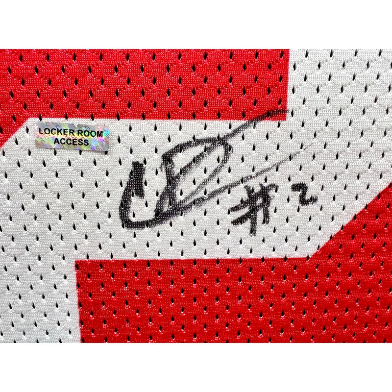 Caleb Downs Autographed Ohio State Red Jersey Framed BAS COA Signed Beckett BAS