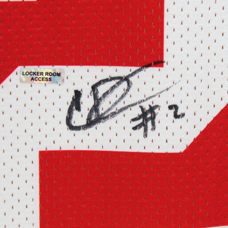 Caleb Downs Autographed Ohio State Red Licensed Jersey BAS COA Signed Beckett