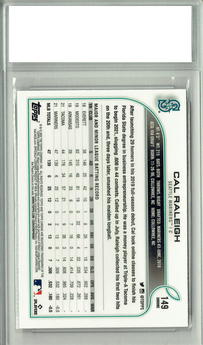 Certified Mint+ Cal Raleigh 2022 Topps Chrome #Ch149 Big Dumper Rookie Card Seattle Mariners