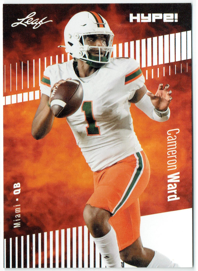 Mint Cameron Ward 2024 Leaf HYPE! #LH-160 Only 5000 Made Rookie Card Miami Hurricanes