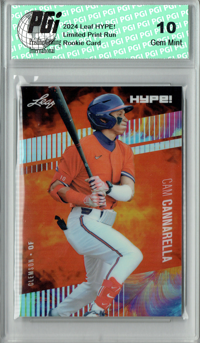Cam Cannarella Rookie Card 2024 Leaf HYPE! #HM-01 Metal 1/1 Burst, PGI 10, Miami Marlins Baseball
