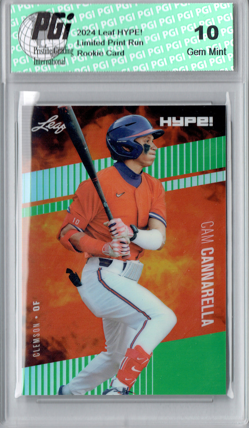Cam Cannarella Rookie Card Miami Pro Baseball Trading Card 2024 Leaf HYPE! Metal #HM-01 Green Only 5 Made PGI 10
