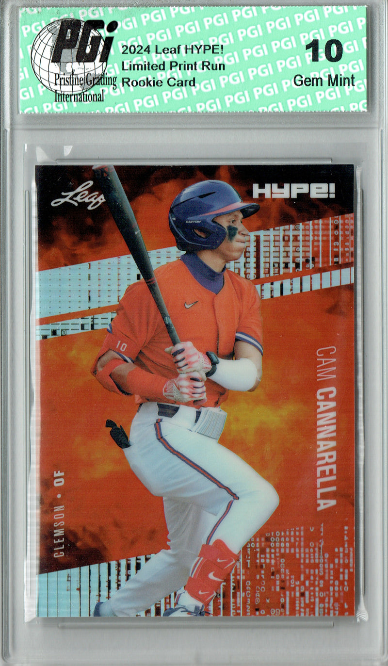 Cam Cannarella Rookie Card 2024 Leaf HYPE! #HM-01 Metal 1/1 Matrix, PGI 10, Miami Marlins Baseball