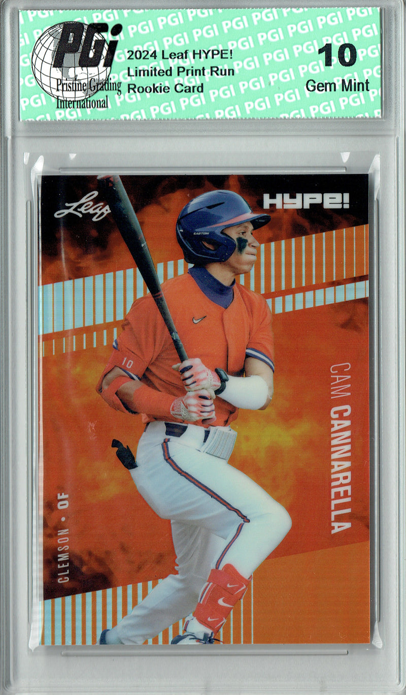 Cam Cannarella Rookie Card Miami Pro Baseball Trading Card 2024 Leaf HYPE! Metal #HM-01 Orange Only 3 Made PGI 10