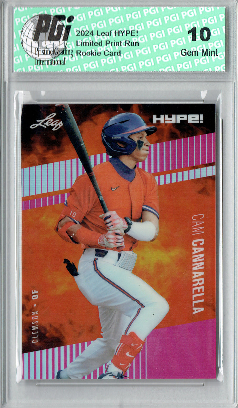 Cam Cannarella Rookie Card Miami Pro Baseball Trading Card 2024 Leaf HYPE! Metal #HM-01 Pink Only 10 Made PGI 10