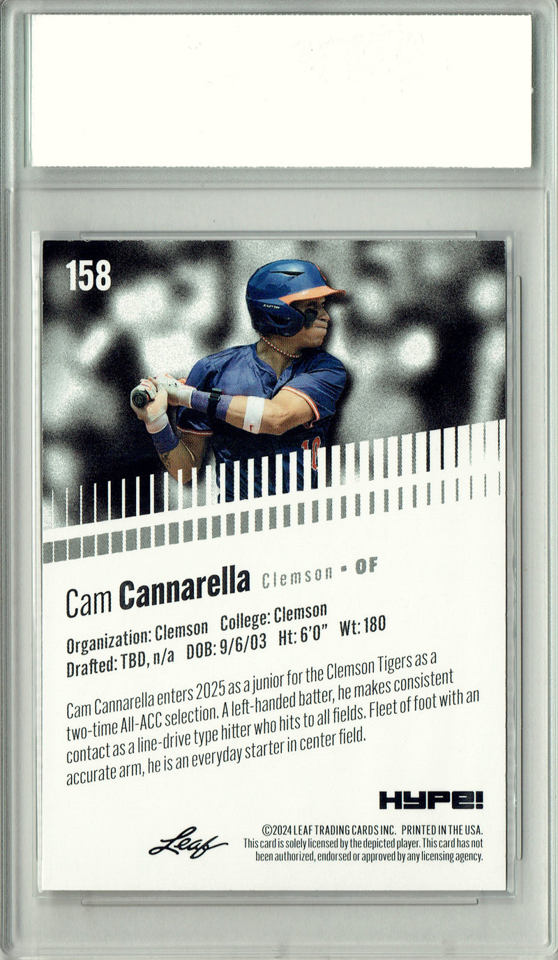 Cam Cannarella 2024 Leaf HYPE! #158 Masterpiece 1 of 1 Rookie Card PGI 10