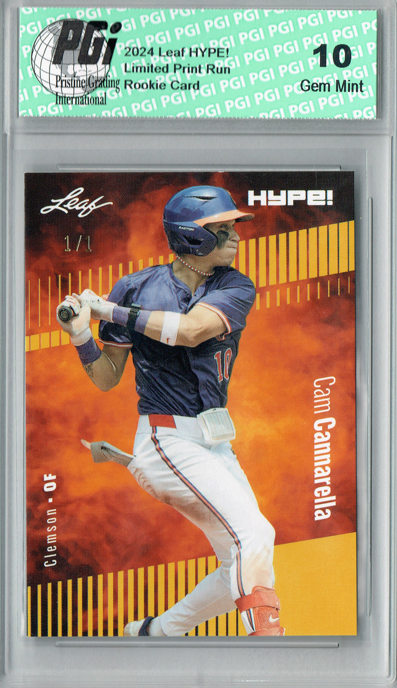 Cam Cannarella 2024 Leaf HYPE! #158 Gold Blank Back 1/1 Rookie Card PGI 10