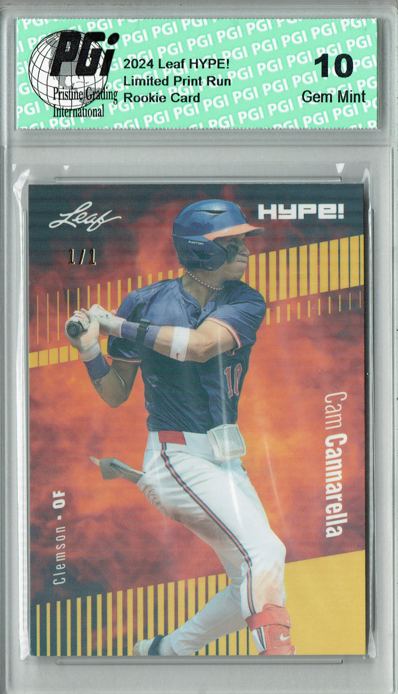 Cam Cannarella 2024 Leaf HYPE! #158 Gold Shimmer 1/1 Rookie Card PGI 10