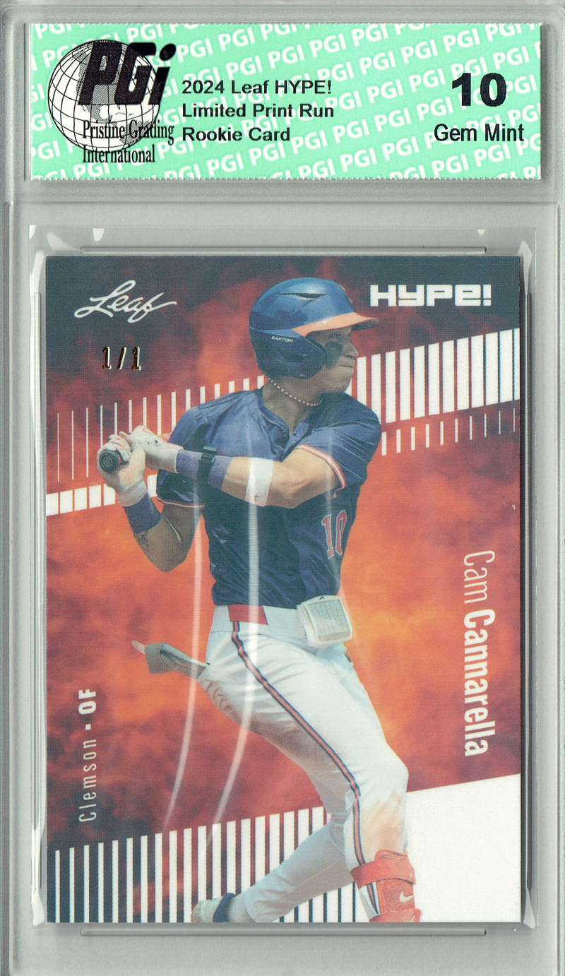 Cam Cannarella 2024 Leaf HYPE! #158 White Shimmer 1/1 Rookie Card PGI 10