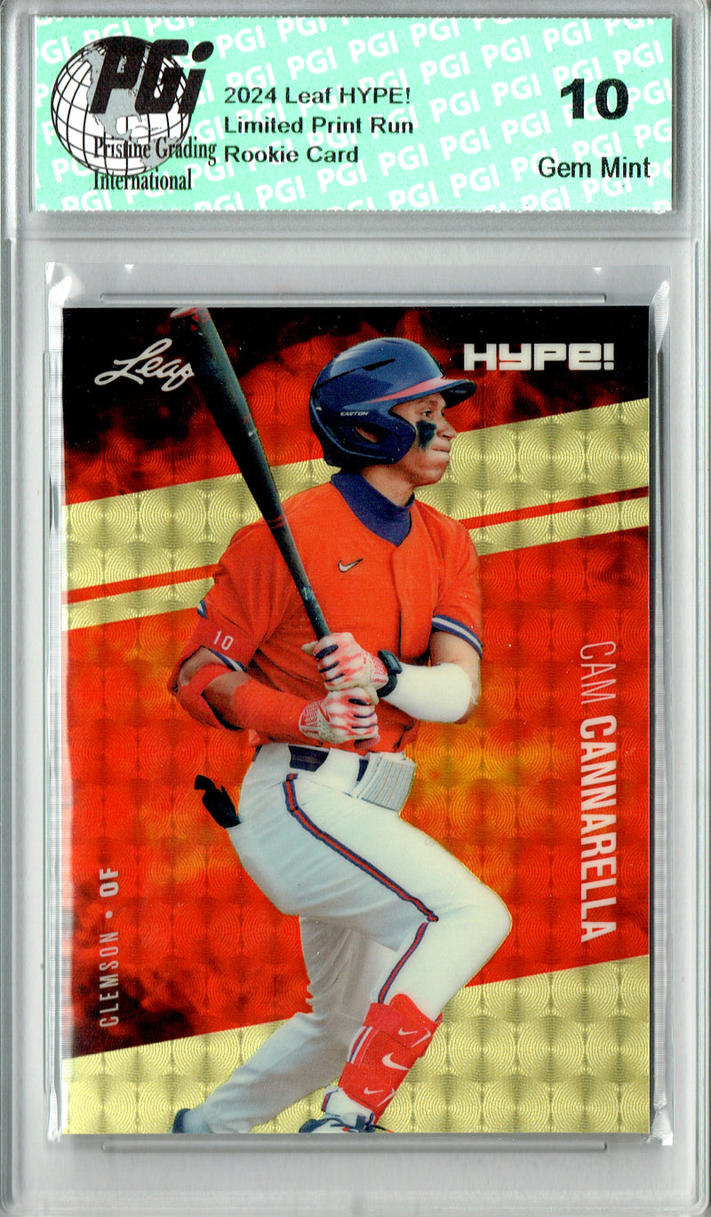 Cam Cannarella Rookie Card 2024 Leaf HYPE! #HM-01 1/1 Gold Superfractor, PGI 10, Miami Marlins Baseball