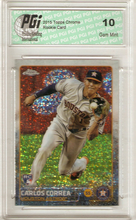 Carlos Correa 2015 Topps Chrome #US174 Pulsar Refractor Rookie Card PGI 10