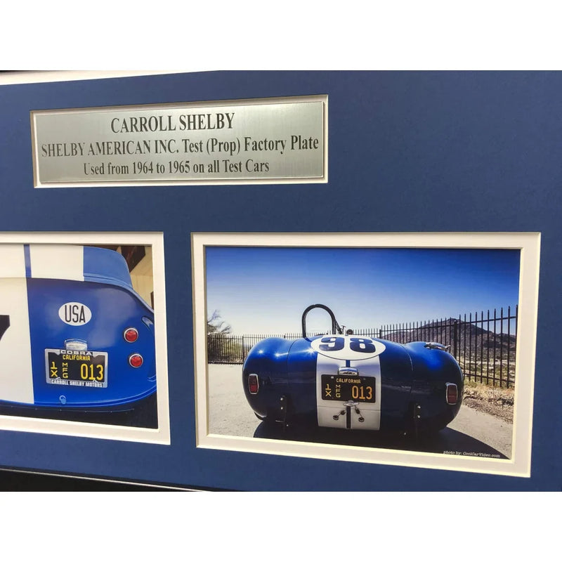 Carroll Shelby Framed Movie Prop Plate Ford Vs Ferrari Cobra Daytona Coupe Photo