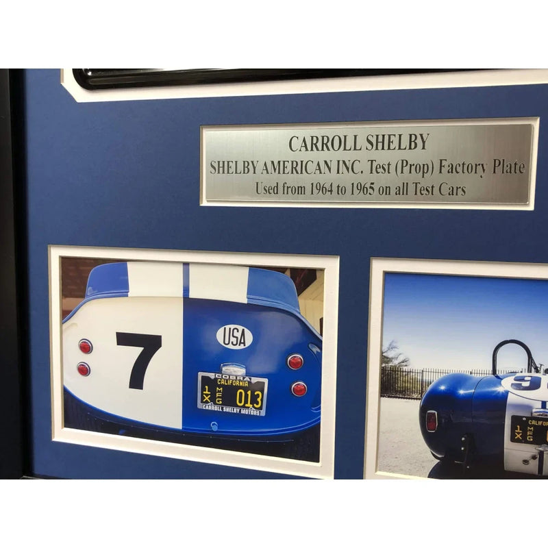 Carroll Shelby Framed Movie Prop Plate Ford Vs Ferrari Cobra Daytona Coupe Photo