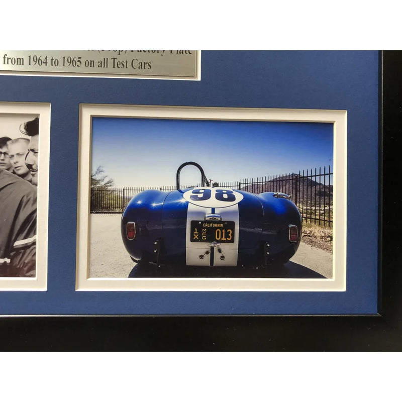 Carroll Shelby Framed Movie Prop Plate Ford Vs Ferrari Cobra Mustang Photo Memorabilia