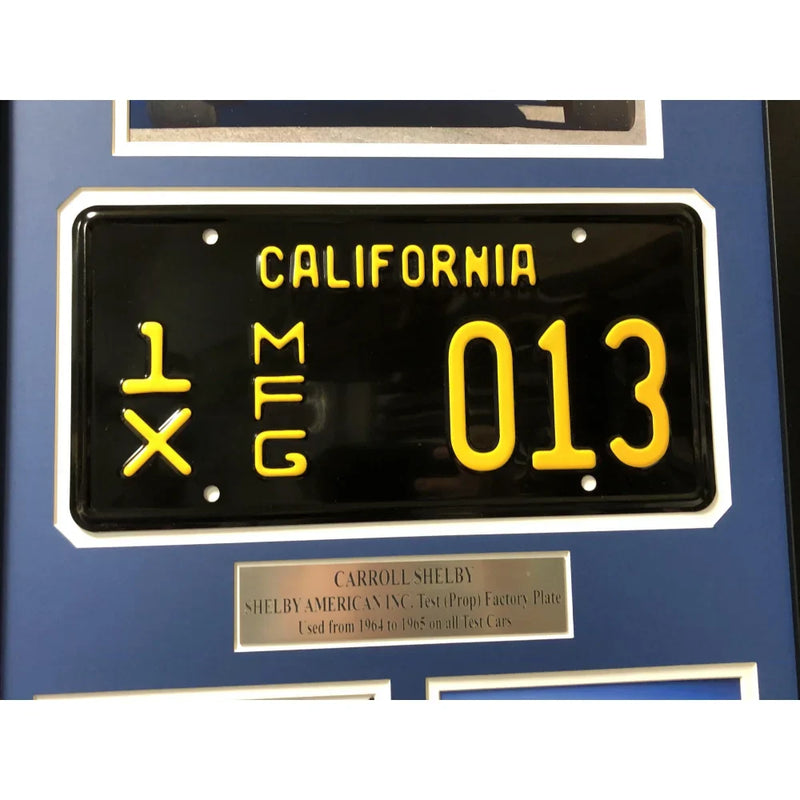 Carroll Shelby Framed Movie Prop Plate Ford Vs Ferrari Cobra Mustang Photo Memorabilia