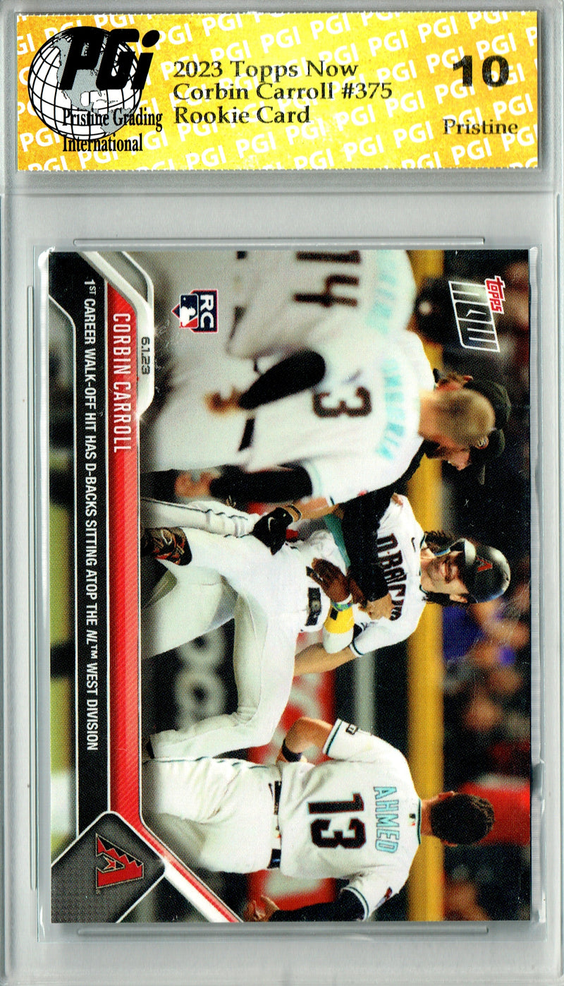 Corbin Carroll 2023 Topps Now #375 PRISTINE Rookie Card PGI 10