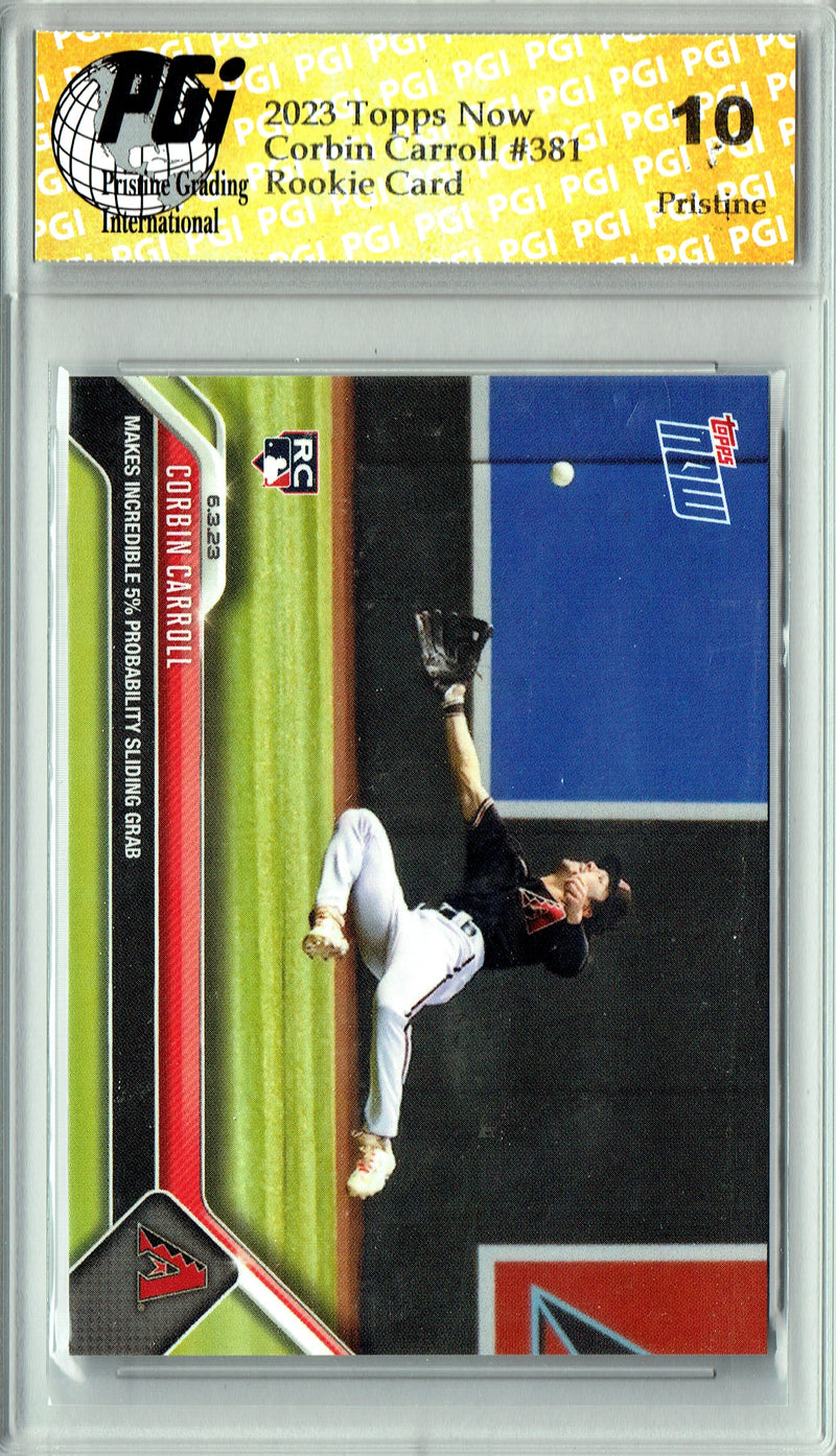 Corbin Carroll 2023 Topps Now #381 PRISTINE Rookie Card PGI 10