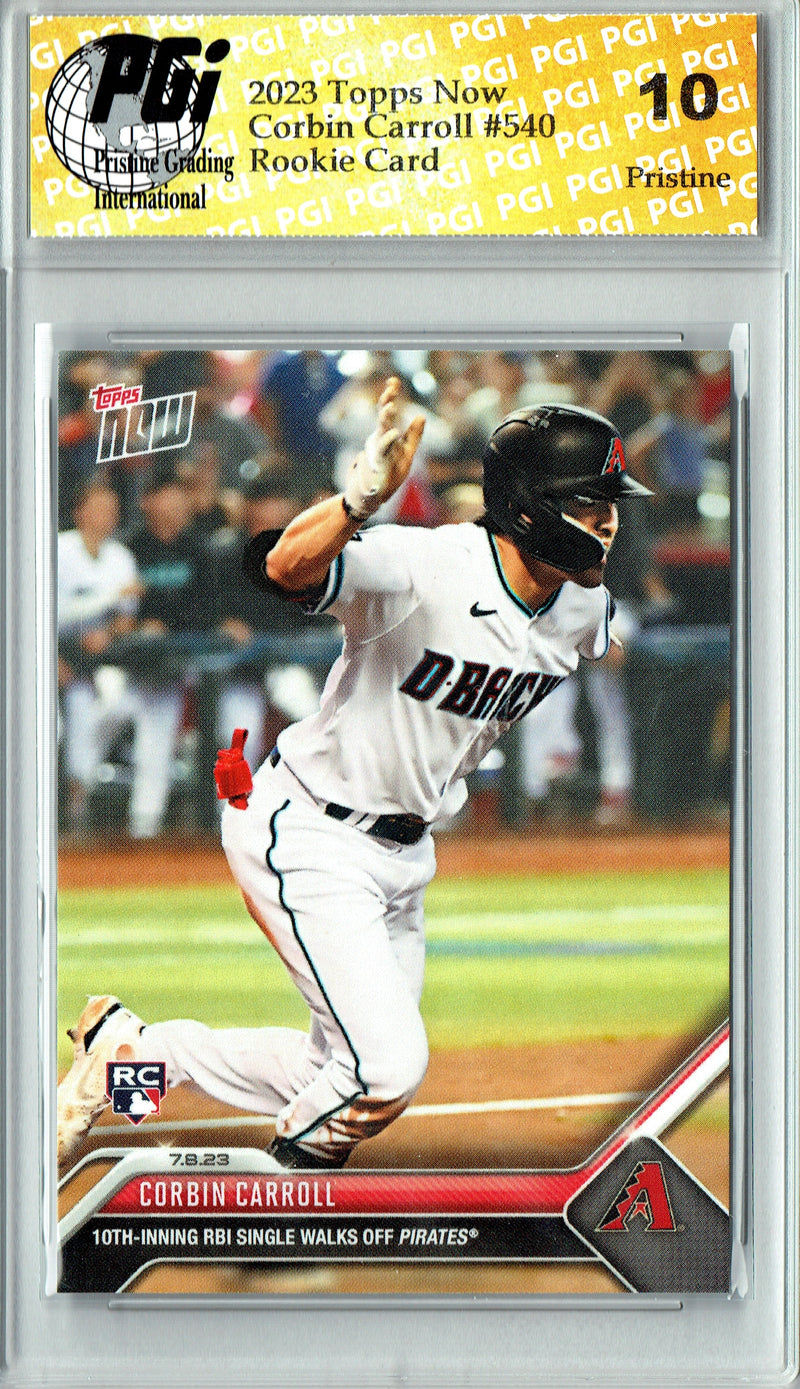 Corbin Carroll 2023 Topps Now #540 PRISTINE Rookie Card PGI 10