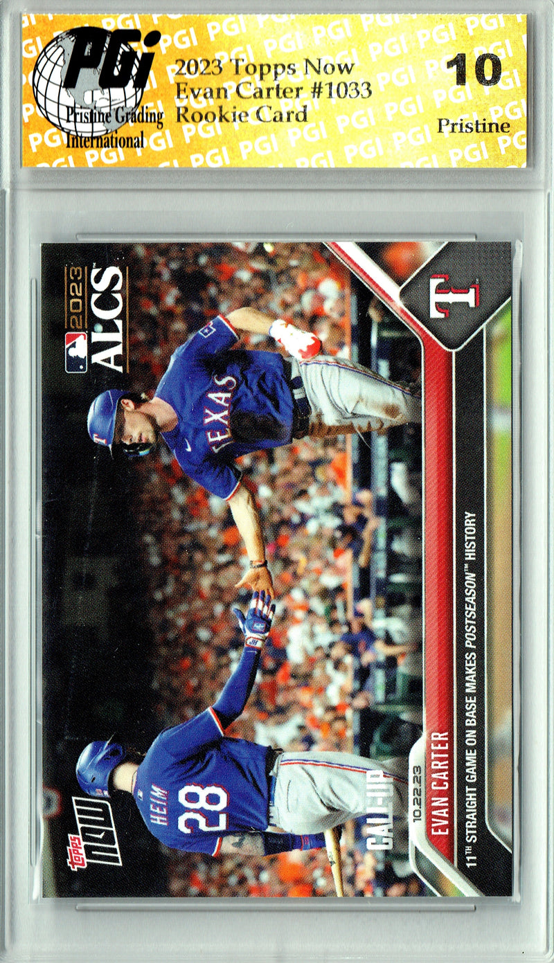 Evan Carter 2023 Topps Now #1033 PRISTINE Rookie Card PGI 10