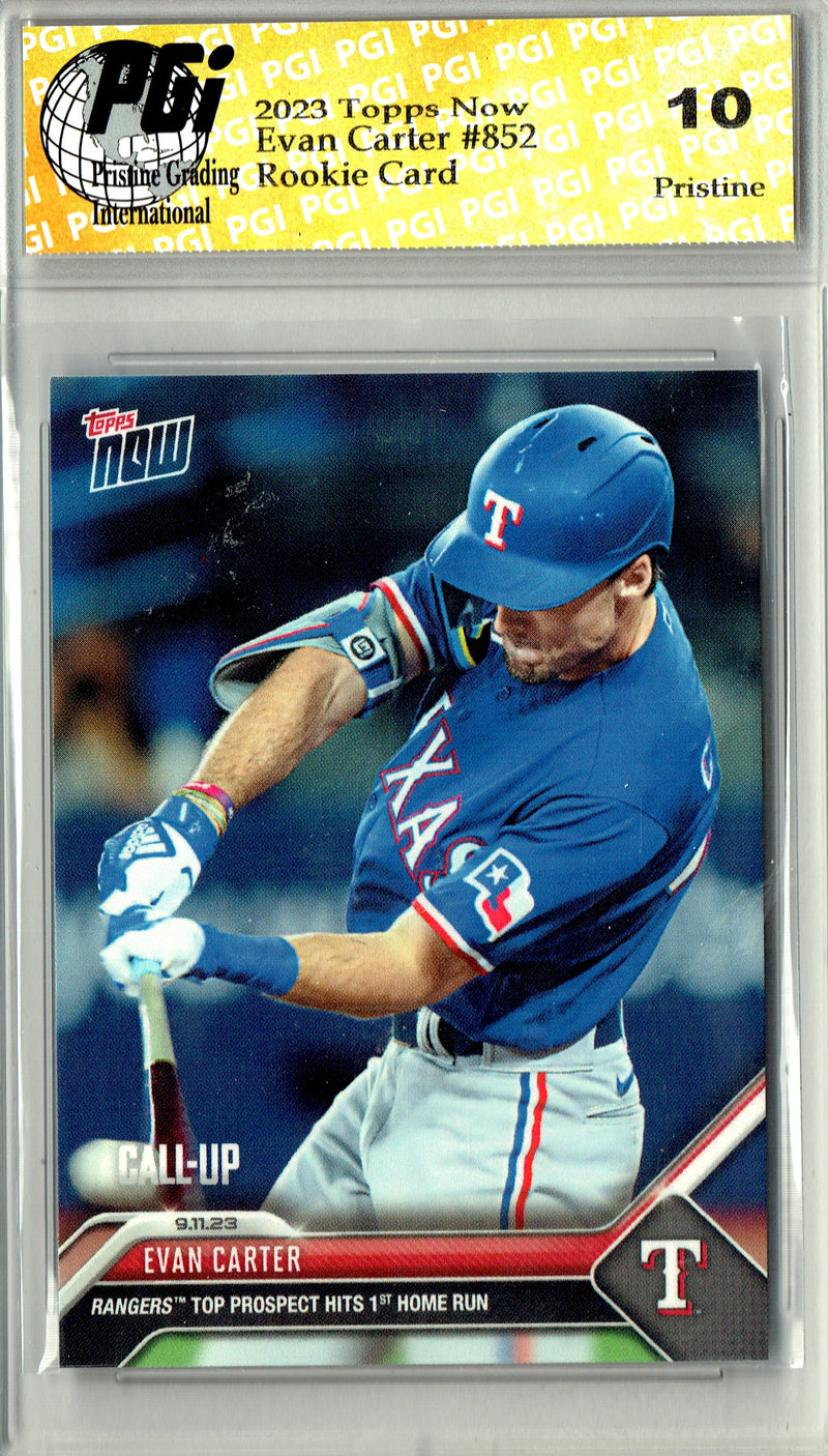 Evan Carter 2023 Topps Now #852 PRISTINE Rookie Card PGI 10