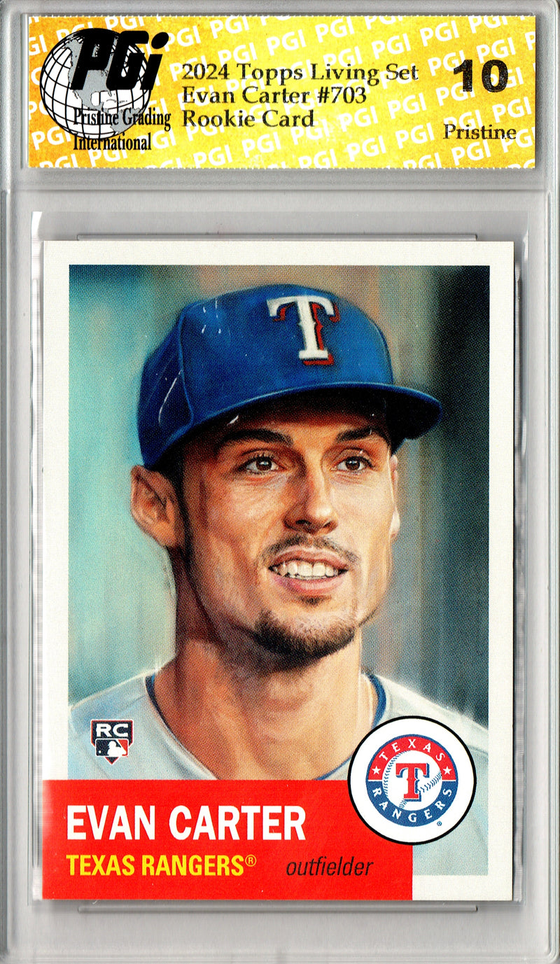 Evan Carter 2024 Topps Living Set #703 PRISTINE Rookie Card PGI 10
