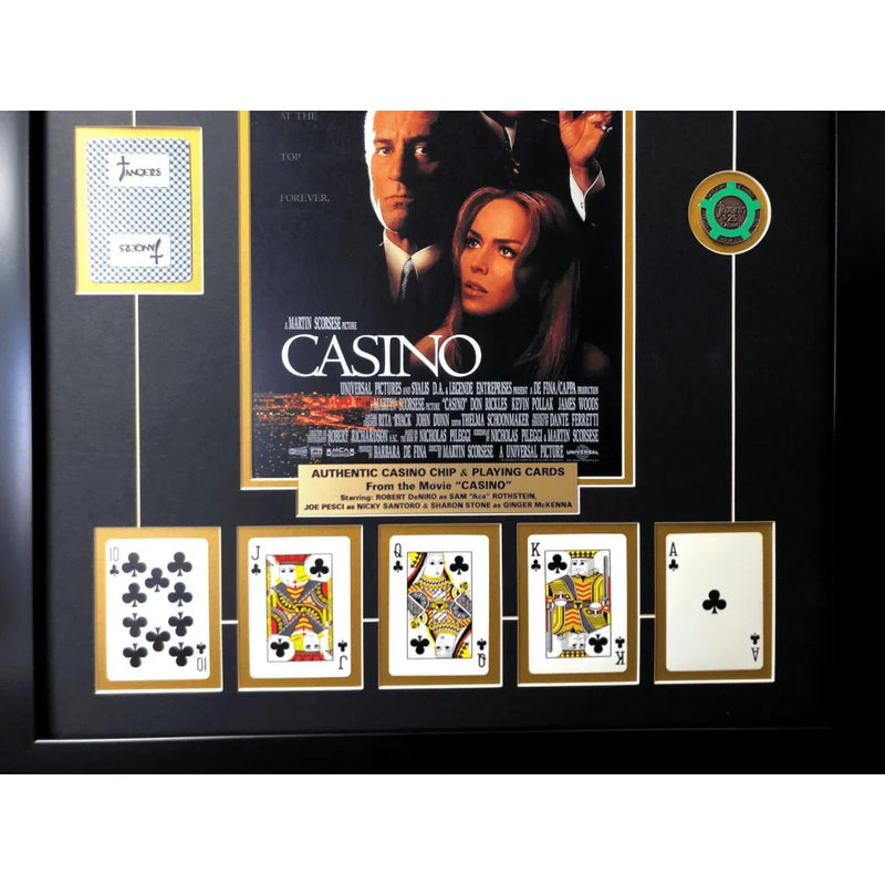"Casino" Movie Collage W/ Tangiers Playing Cards & Poker Chip Framed Photo