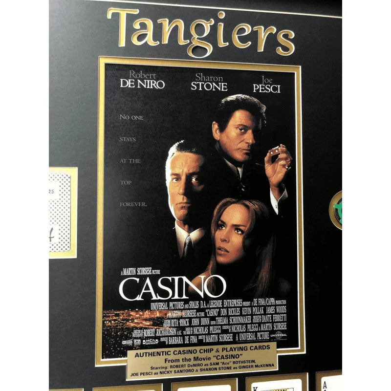 "Casino" Movie Collage W/ Tangiers Playing Cards & Poker Chip Framed Photo