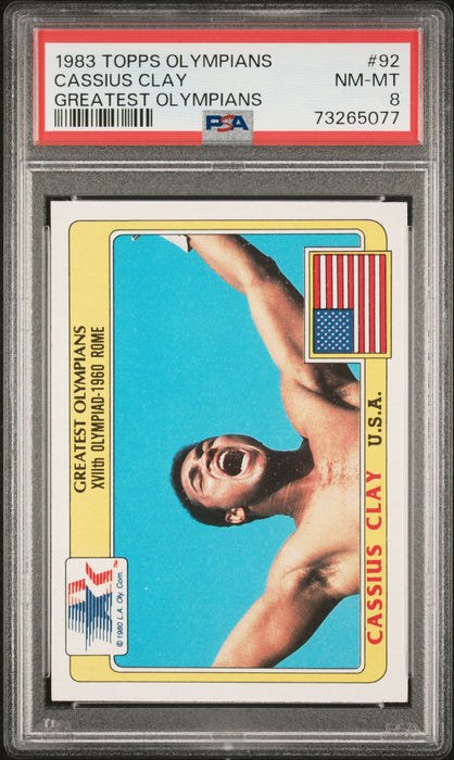 PSA 8 NM-MT Cassius Clay 1983 Topps Olympians #92 Rookie Card Greatest Olympians