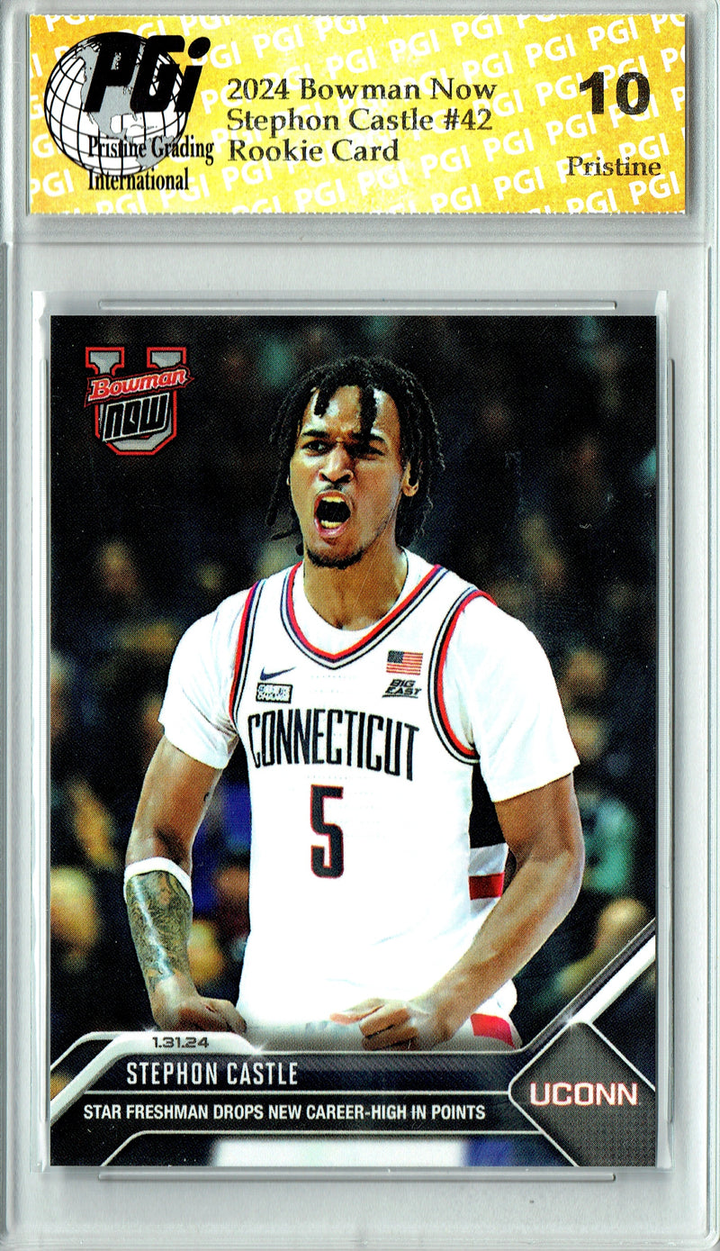 Stephon Castle 2024 Bowman University Now #42 PRISTINE Rookie Card PGI 10