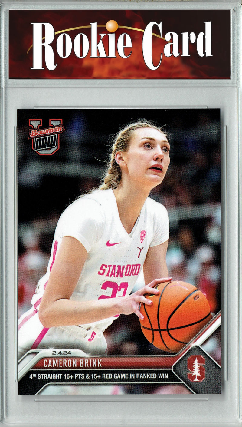 Certified Mint+ Cameron Brink 2023 Bowman University Now #44 Ranked Win Rookie Card Stanford Cardinal