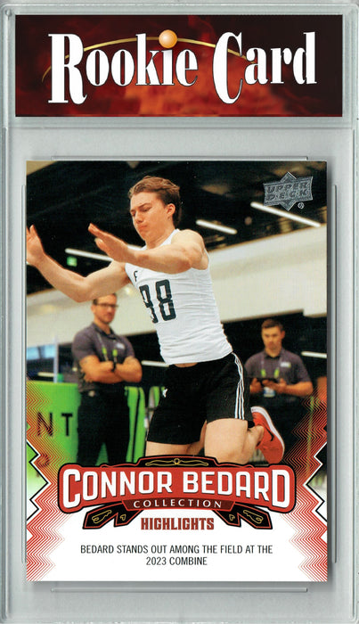 Certified Mint+ 2023 Upper Deck Connor Bedard Collection #6 Stands Out at Combine Rookie Card Chicago Blackhawks