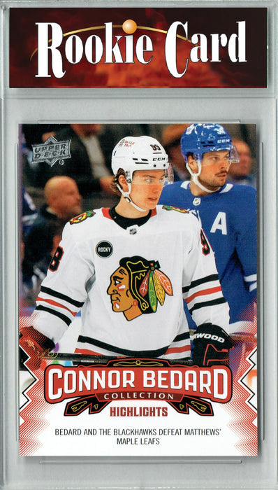 Certified Mint+ 2023 Upper Deck Connor Bedard Collection #13 Defeat Auston Matthews Rookie Card Chicago Blackhawks