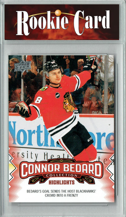 Certified Mint+ 2023 Upper Deck Connor Bedard Collection #18 Blackhawks Frenzy Rookie Card Chicago Blackhawks