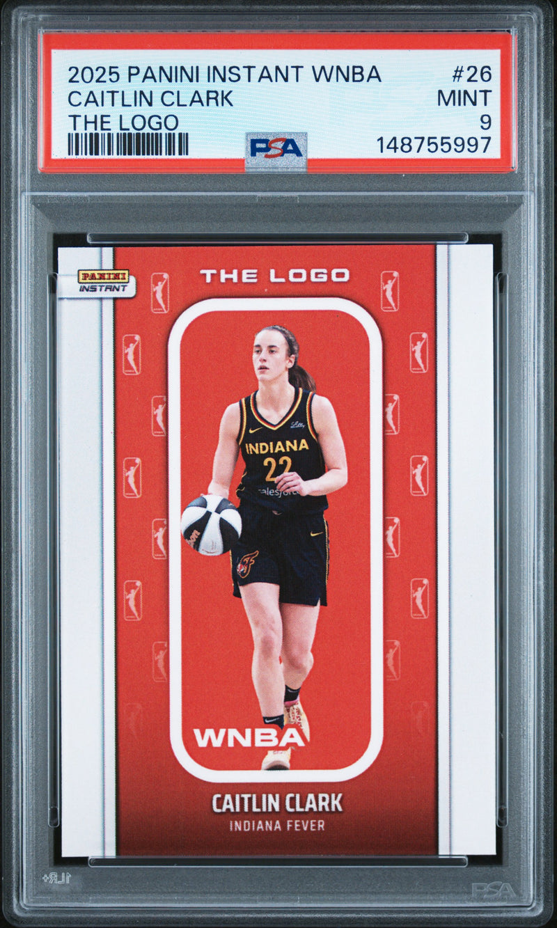 PSA 9 Caitlin Clark 2025 Panini Instant #26 WNBA The Logo Rare Trading Card Indiana Fever