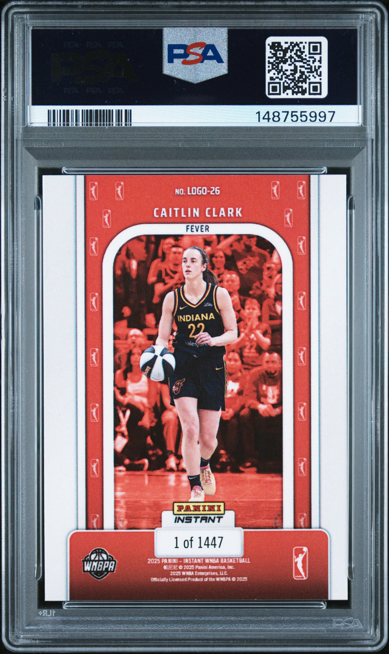 PSA 9 Caitlin Clark 2025 Panini Instant #26 WNBA The Logo Rare Trading Card Indiana Fever