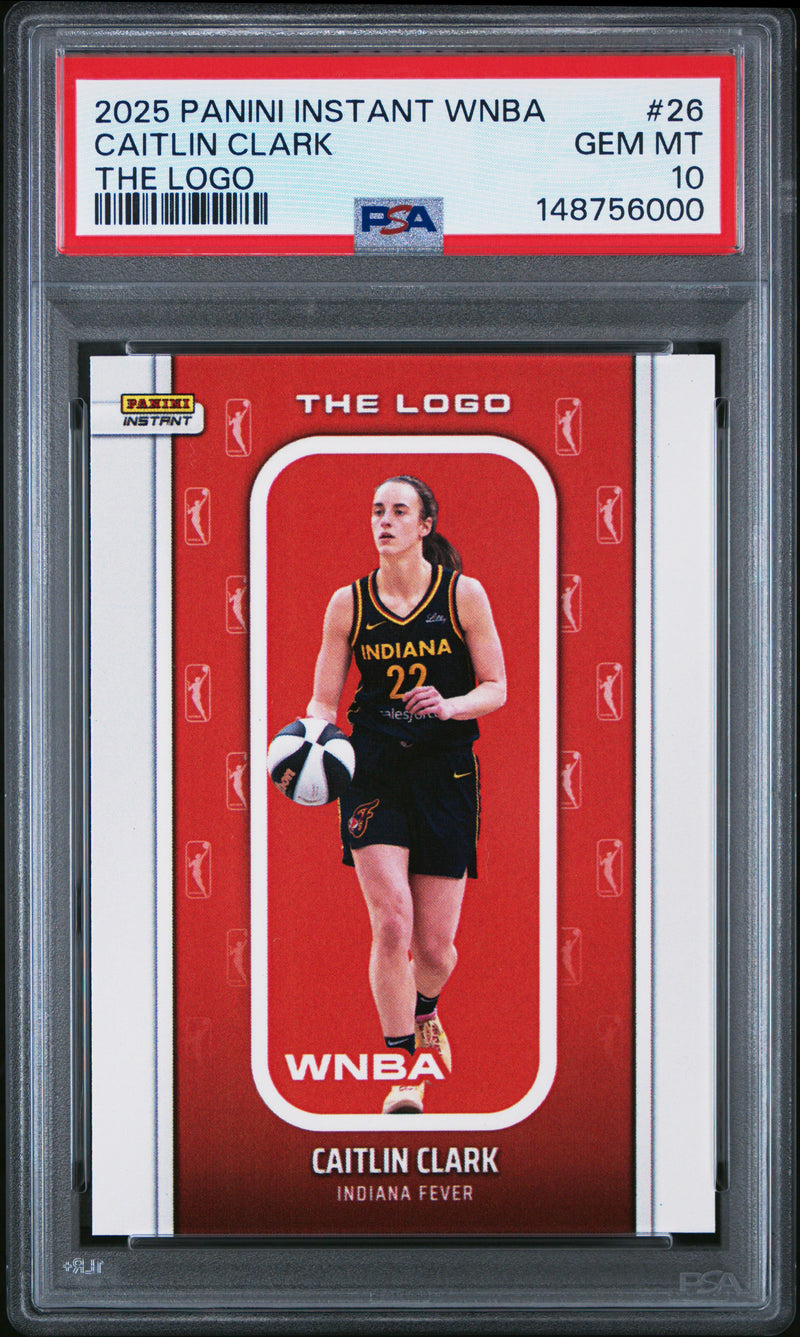 PSA 10 Caitlin Clark 2025 Panini Instant #26 WNBA The Logo Rare Trading Card Indiana Fever
