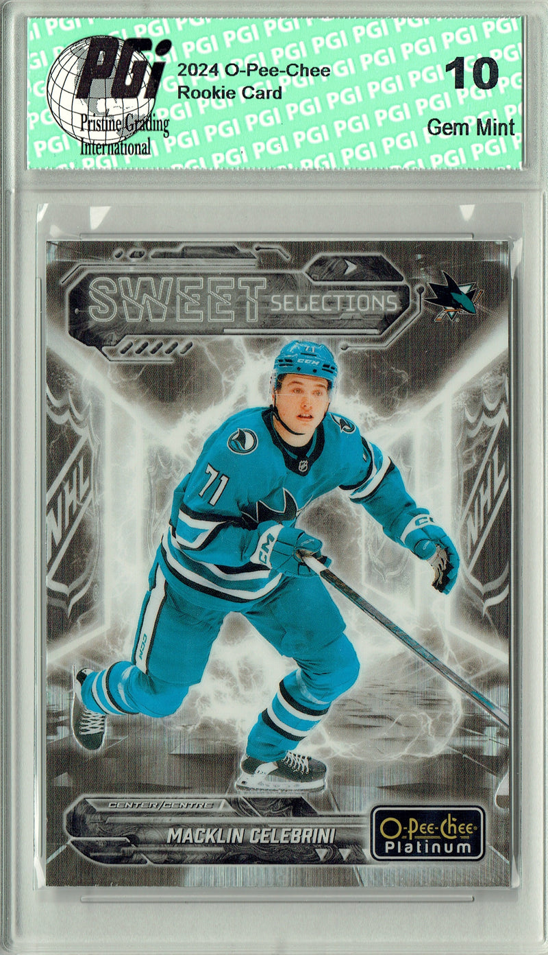 Macklin Celebrini 2024 O-Pee-Chee Platinum #SS-11 Sweet Selections Rookie Card PGI 10