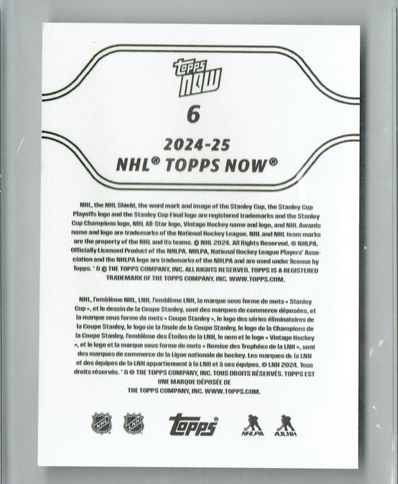 Certified Mint+ Macklin Celebrini 2024 Topps Now #6 NHL Debut, 1st Goal Rookie/Sticker Card San Jose Sharks