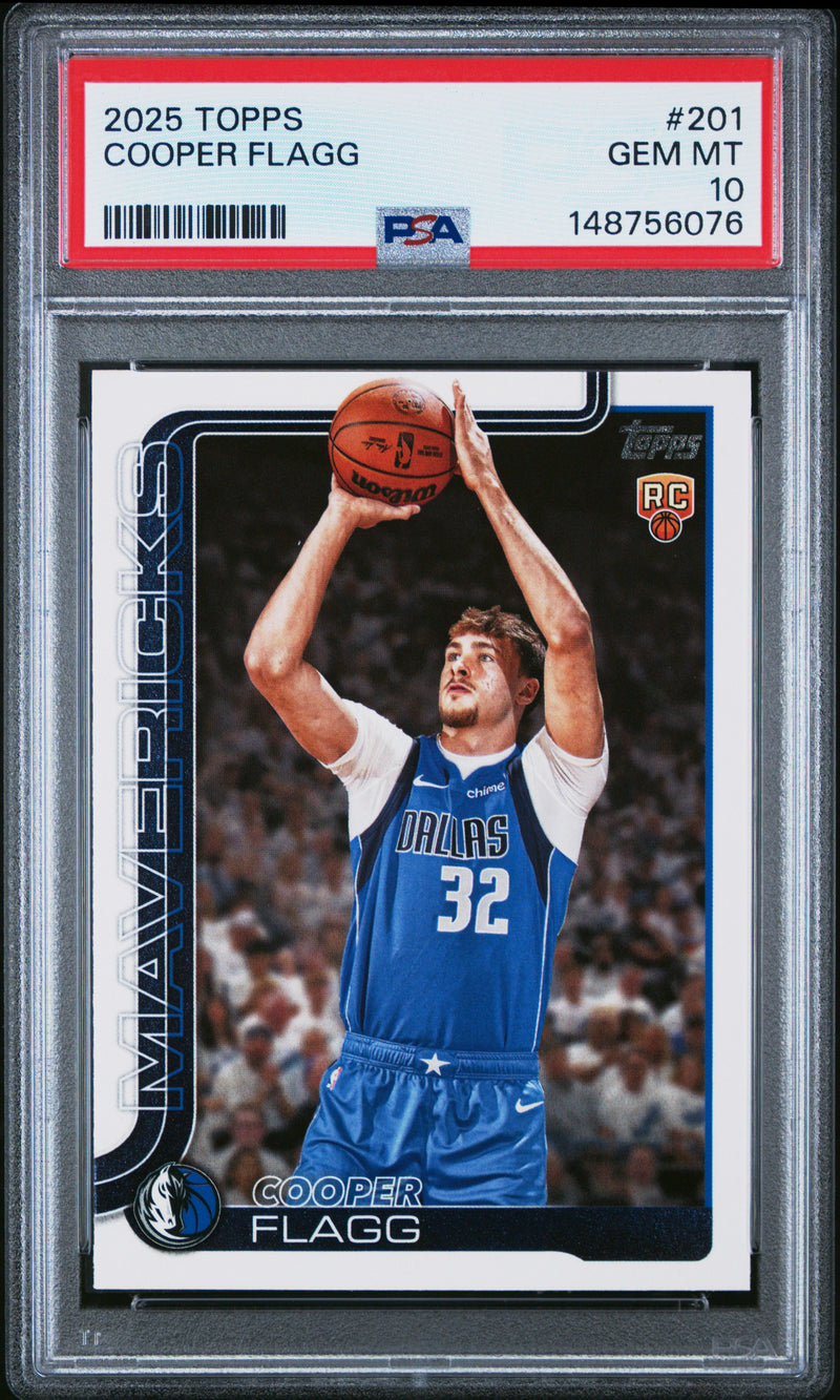 PSA 10 Cooper Flagg 2025 Topps #201 Rookie Card Dallas Mavericks