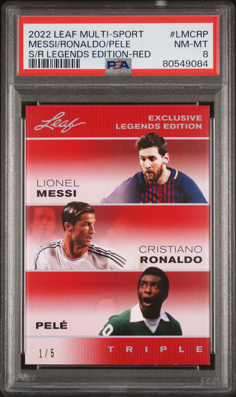 Ronaldo PSA 8 2022 Leaf #LMCRP The Triple Red The #1 of 5 Rare Trading Card